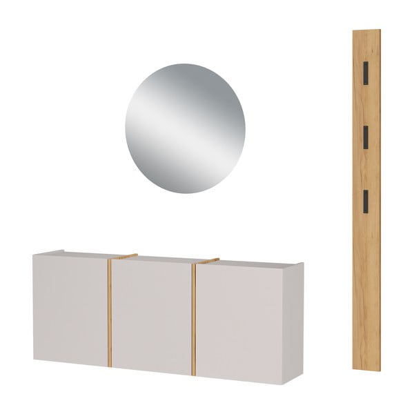 Krémová/v prírodnej farbe predsieňová zostava 168x200x27 cm Libbiano – Germania