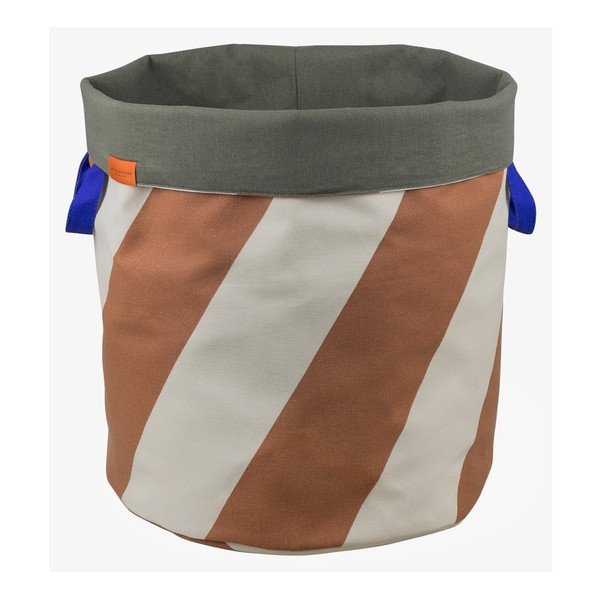 Látkový kôš na bielizeň v tehlovej farbe/krémový 5 l Diagonal – Mette Ditmer Denmark-image-2