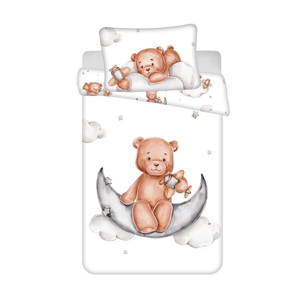 Bavlnené detské obliečky do postieľky 100x135 cm  Medvedík "Plane" – Jerry Fabrics