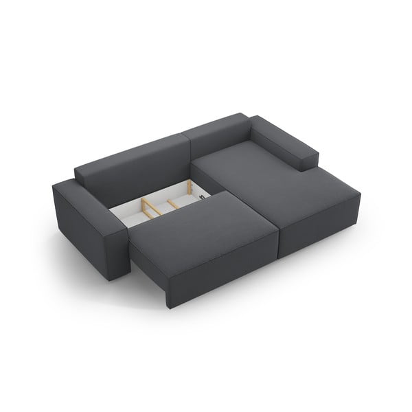 Tmavosivá rozkladacia rohová pohovka (pravý roh) Jodie – Micadoni Home-image-4