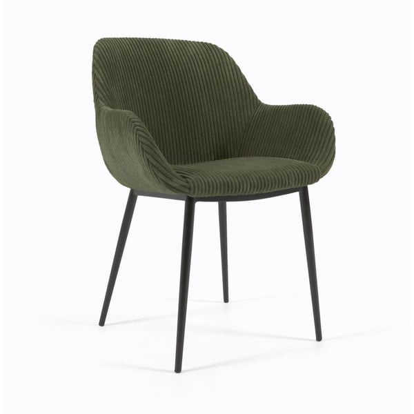 Khaki čalúnené jedálenské kreslo Konna – Kave Home