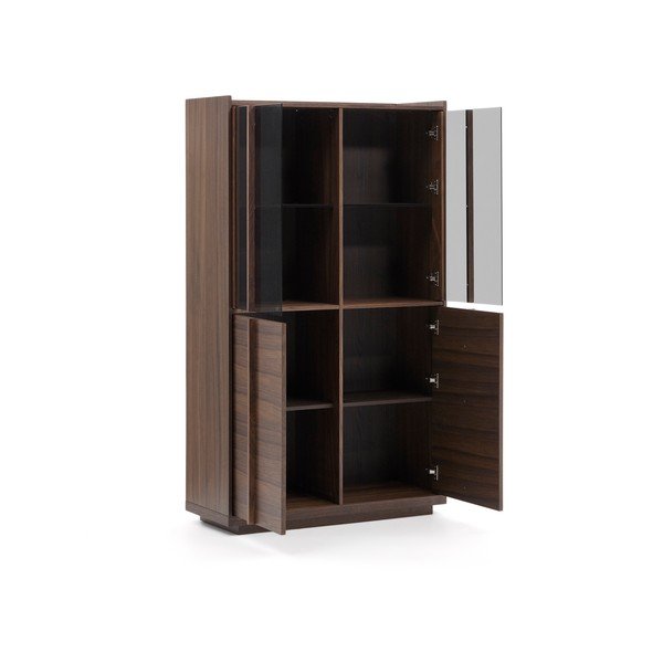 Hnedá vitrína v dekore orecha 100x170x40 cm Onix – Kave Home-image-3