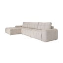 Béžová rozkladacia modulárna rohová pohovka s úložným priestorom (ľavý roh) Lulu – Miuform