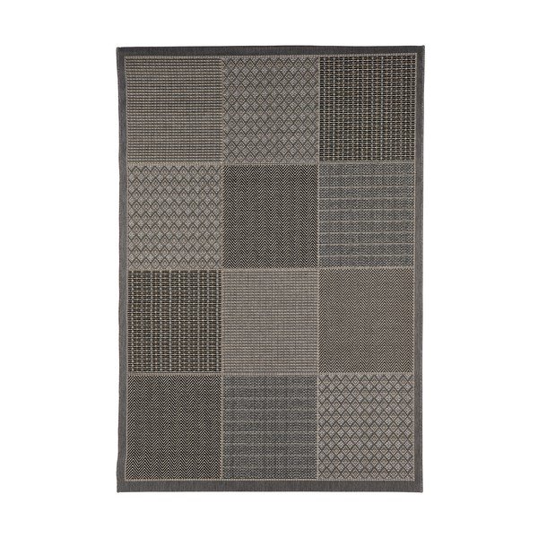 Vysokoodolný koberec vhodný do exteriéru Floorita Quadrotta Grey, 160 x 230 cm-image-1