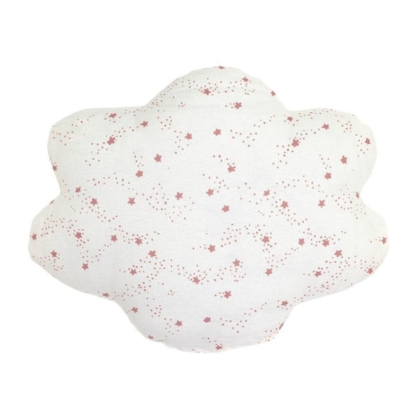 Biely vankúš s ružovými hviezdičkami Art For Kids Cloud, 50 x 40 cm