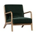 Tmavozelené zamatové kreslo WOOOD Mark
