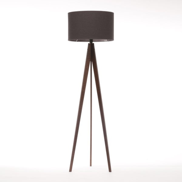 Čierna stojacia lampa 4room Artist, hnedá lakovaná breza, 150 cm