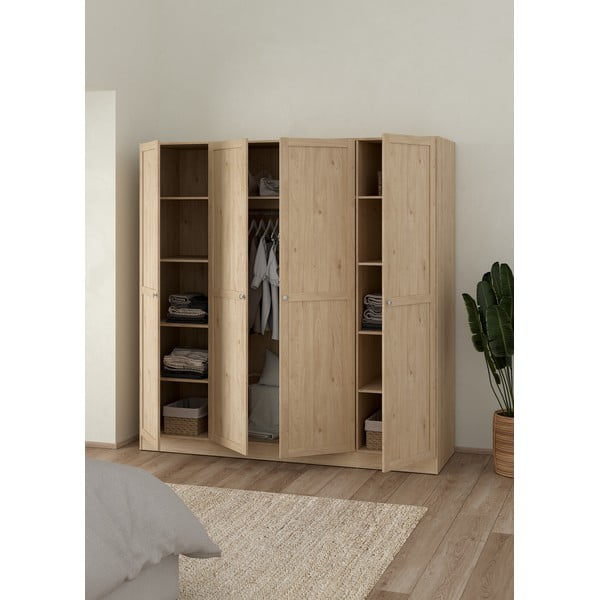 Šatníková skriňa v dekore duba v prírodnej farbe 195,5x200 cm Billund – Tvilum-image-2