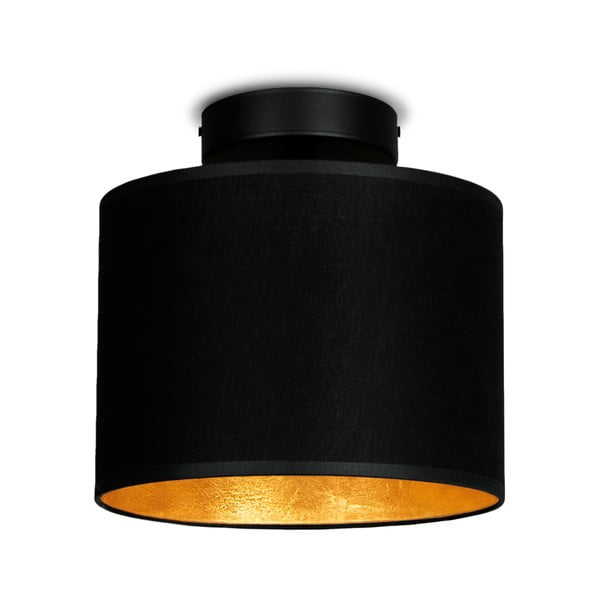 Čierne stropné svietidlo s detailom v zlatej farbe Sotto Luce Mika XS CP, ⌀ 20 cm