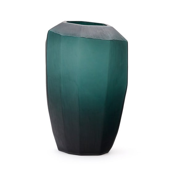 Sklenená váza v petrolejovej farbe (výška 45 cm) Geonix – Kave Home-image-3