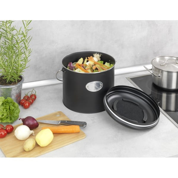 Čierna nádoba na kompostovateľný odpad 6 l Nero – Wenko-image-1