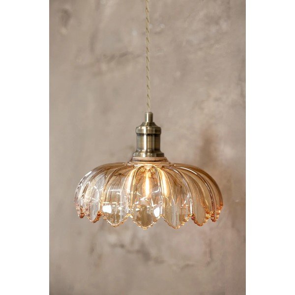 Závesné svietidlo v mosadzno-jantárovej farbe so skleneným tienidlom ø 25,5 cm Kurage – Markslöjd-image-2