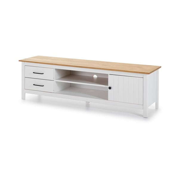 Biely TV stolík z borovicového dreva 158x47 cm Miranda – Marckeric-image-3