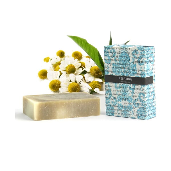 Relaxačné prírodné mydlo s vôňou harmančeka, tea tree a eukalyptu HF Living