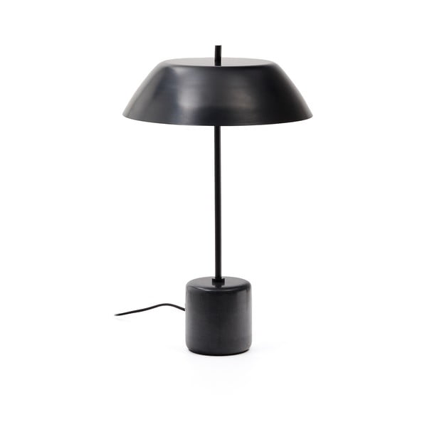 Čierna mramorová stolová lampa s kovovým tienidlom (výška 58 cm) Sayra – Kave Home