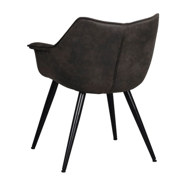 Čierna stolička s čiernym kovovým podnožím Rowico Echo-image-3