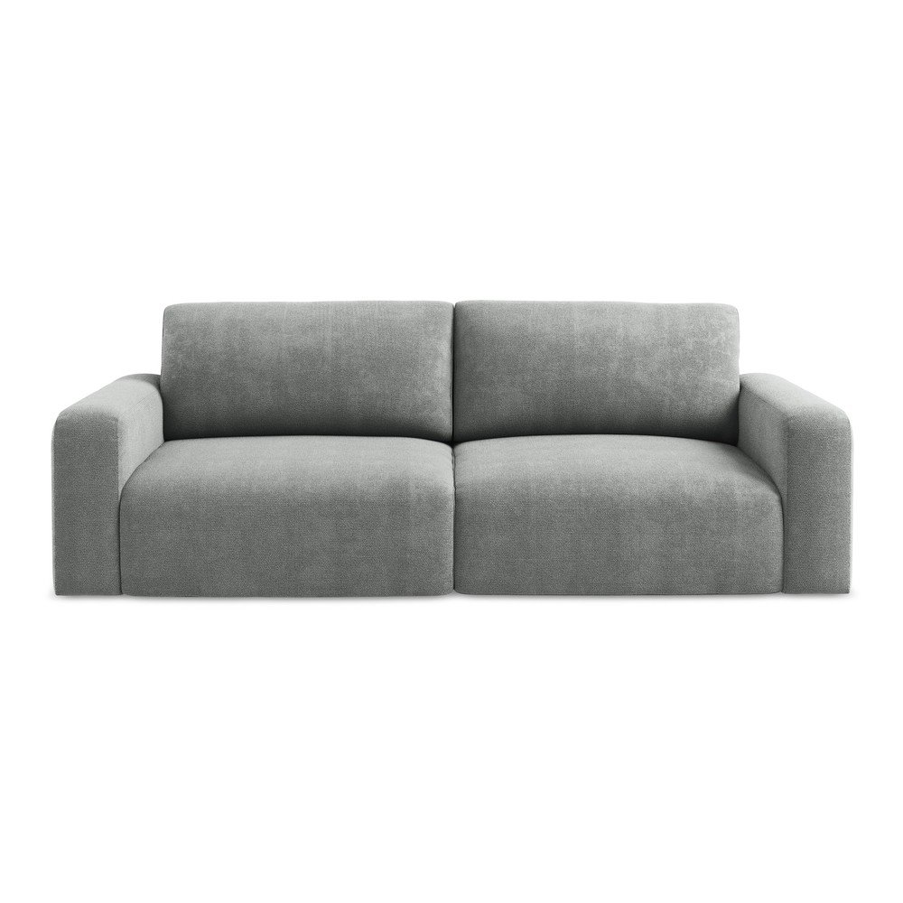 Sivá ženilková rozkladacia/s úložným priestorom pohovka 252 cm Kona – Makamii