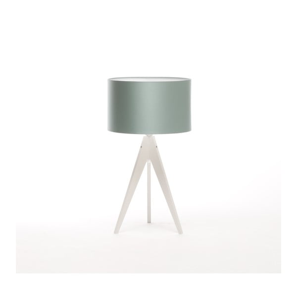 Oceľovomodrá stolová lampa 4room Artist, biela lakovaná breza, Ø 33 cm