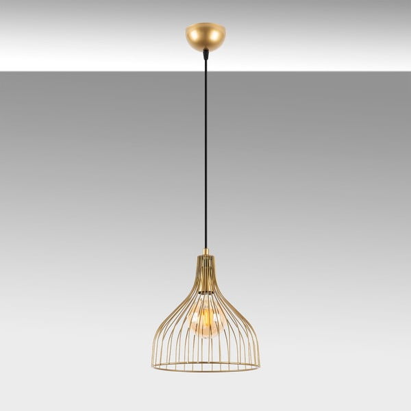 Závesné svietidlo v zlatej farbe s kovovým tienidlom ø 25 cm Cafu – Opviq lights-image-2