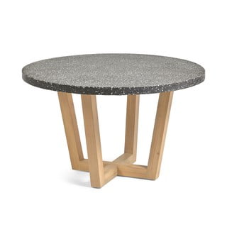 Tmavosivý záhradný stôl s doskou z kameňa Kave Home Shanelle, ø 120 cm