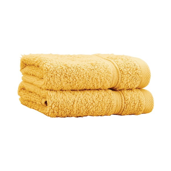 Žlté froté bavlnené uteráky v súprave 2 ks 30x30 cm Zero Twist – Catherine Lansfield