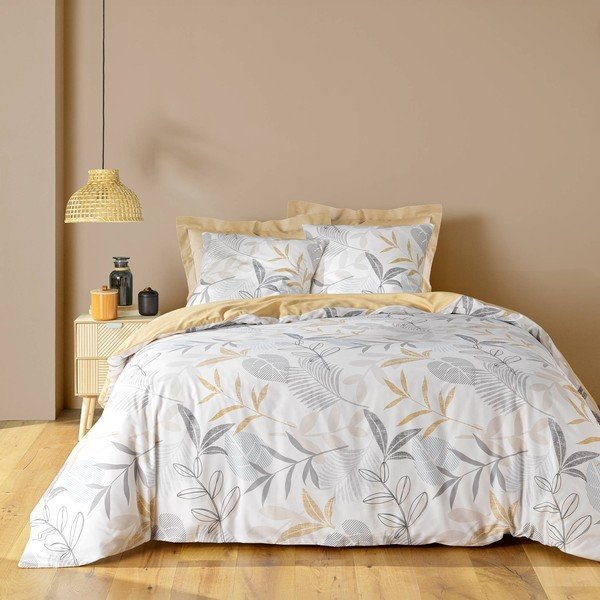 Žlto-biele predĺžené obliečky na dvojlôžko 240x220 cm Kimberly – douceur d'intérieur-image-1