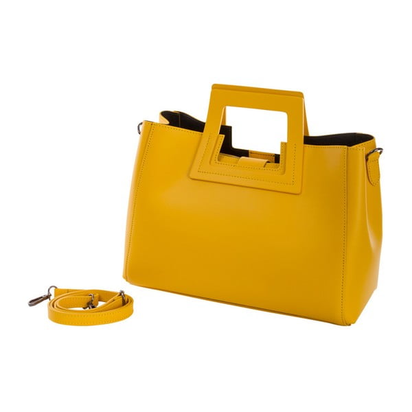 Žltá kabelka z pravej kože Andrea Cardone Pietro