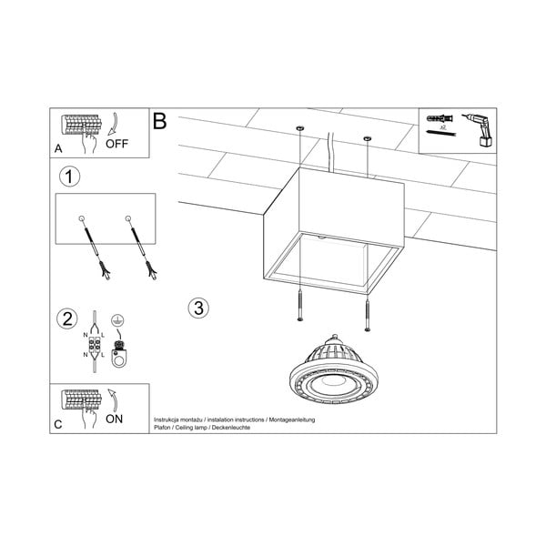 Sivé bodové svietidlo 14x14 cm Postiga – Sollux-image-4