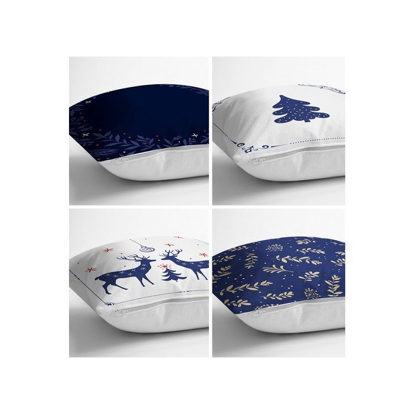 Modro-biele obliečky na vankúše v súprave 4 ks 43x43 cm - Minimalist Cushion Covers-image-1