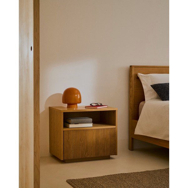 Oranžová stolová lampa so skleneným tienidlom (výška 20 cm) Reig – Kave Home-image-2