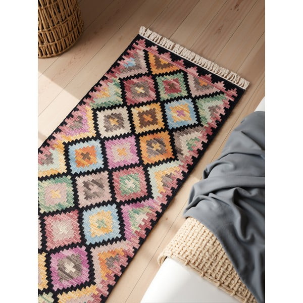 Obojstranný ručne tkaný vlnený behúň 60x190 cm Kamal Zara – Nouristan-image-2