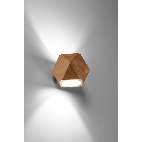 Nástenné svietidlo z masívneho dreva v prírodnej farbe Vige – Sollux-image-1