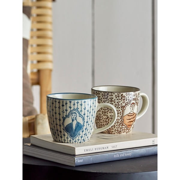 Krémové hrnčeky v súprave 2 ks z kameniny 200 ml Tonia – Bloomingville-image-1