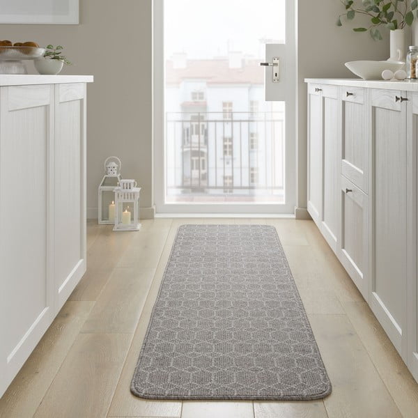 Svetlosivý umývateľný behúň 57x230 cm Argyll – Flair Rugs-image-1