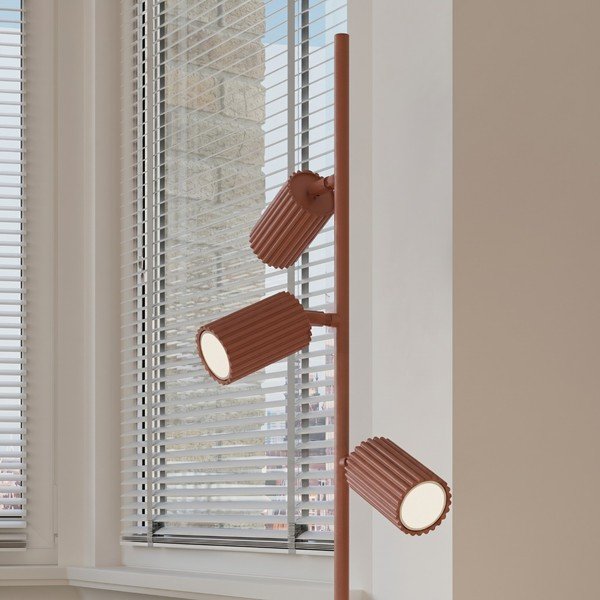 Hliníková stojacia lampa s ohýbateľnou konštrukciou v tehlovej farbe (výška  155 cm) Gleam – Sollux-image-2