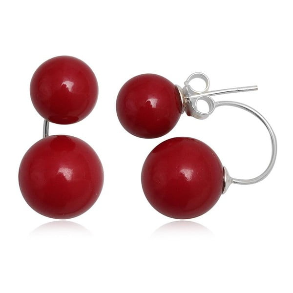 Náušnice Two Pearls Red