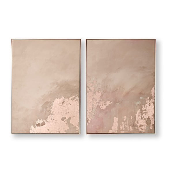 Sada 2 obrazov Graham & Brown Rose Gold Serenity, 60 × 80 cm