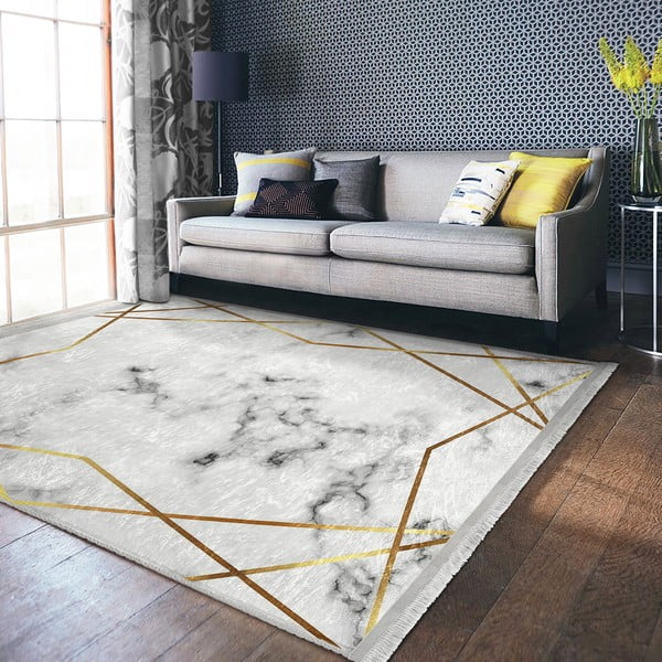 Koberec v bielo-zlatej farbe 80x150 cm - Mila Home-image-3