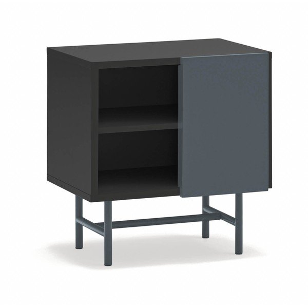 Čierny/antracitový matný nočný stolík s poličkami Nube – Teulat-image-2