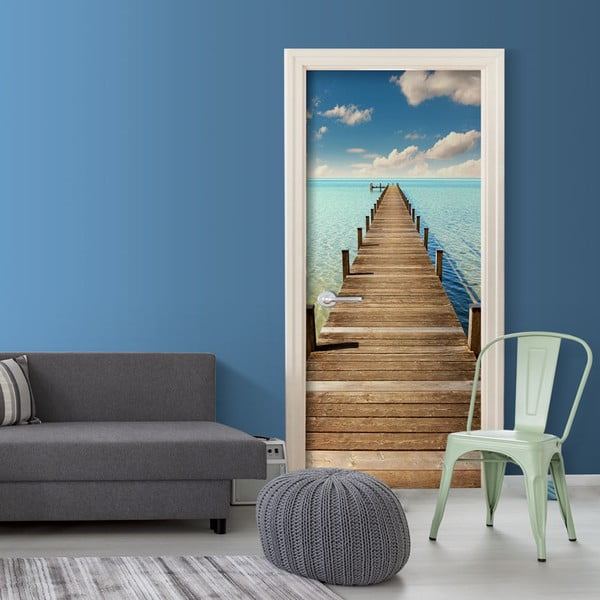 Tapeta na dvere v rolke Bimago Turquoise Harbour, 80 x 210 cm