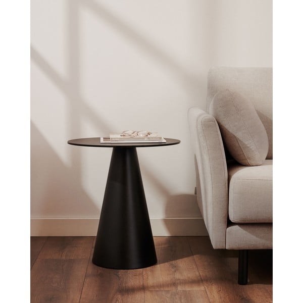 Okrúhly odkladací stolík so sklenenou doskou ø 50 cm Wilshire – Kave Home-image-1