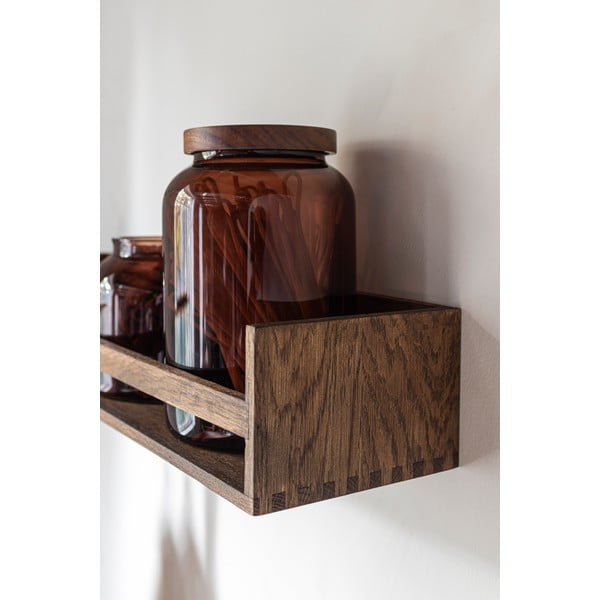 Hnedý nástenný vešiak z dubového dreva s poličkou 60 cm Showcase – Mette Ditmer Denmark-image-4