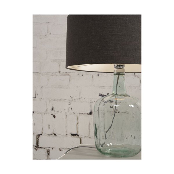 Stolová lampa s tmavozeleným tienidlom a konštrukciou z recyklovaného skla Good&Mojo Murano, ⌀ 30 cm-image-3