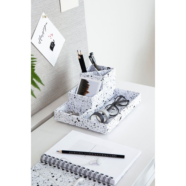 4-dielny čierno-biely stolový organizér Bigso Box of Sweden Lena-image-1