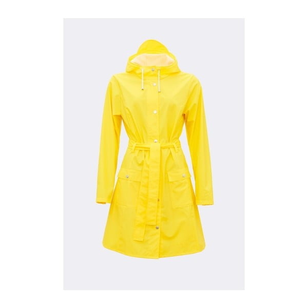 Žltý dámsky plášť s vysokou vodeodolnosťou Rains Curve Jacket, veľkosť XS/S