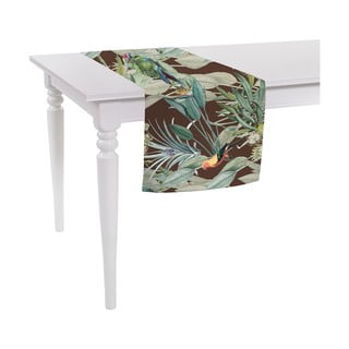 Hnedý behúň na stôl Mike & Co. NEW YORK Jungle Birds, 140 x 40 cm