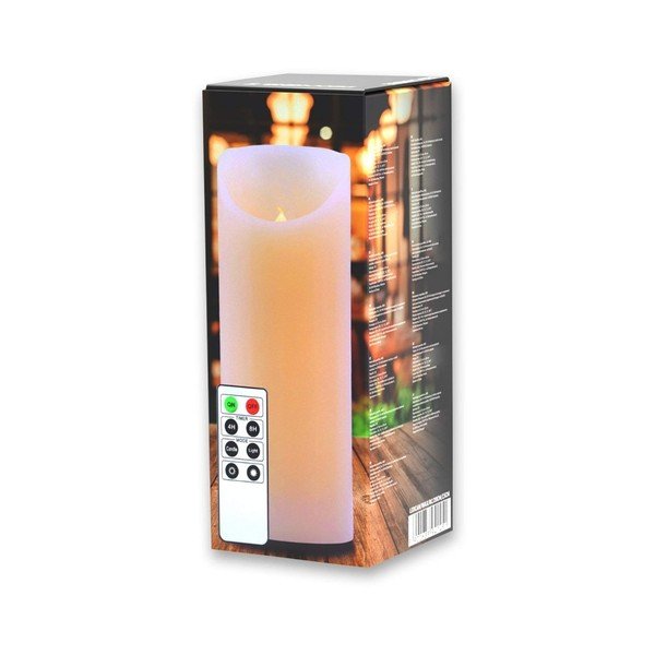 LED sviečka s diaľkovým ovládačom DecoKing Wax, výška 20 cm-image-2