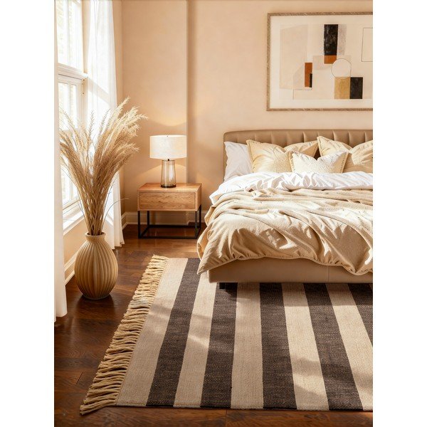 Čierny/krémovobiely obojstranný/ručne tkaný jutový koberec 120x170 cm Playa – Hanse Home-image-1