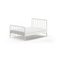 Biela kovová dvojlôžková posteľ s roštom 140x200 cm BRONXX – Vipack