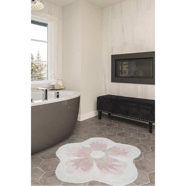 Ružová bavlnená kúpeľňová predložka Irya Home Collection Lavin-image-1